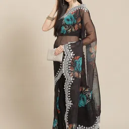 Anouk Floral Embroidered Organza Saree-image-92