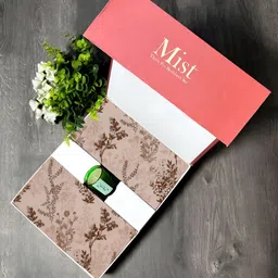 Florida 4Pcs Brown Printed Bedsheet Set With Mist Candle Gift Set-image-53