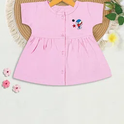 KIDEEZGUILD Girls Pack Of 2 Round Neck Gathered or Pleated Fit & Flare Dress image 2