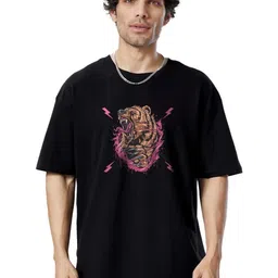 Organic Chics Men Printed Drop-Shoulder Sleeves Pure Cotton Anti Odour T-shirt-picture-14