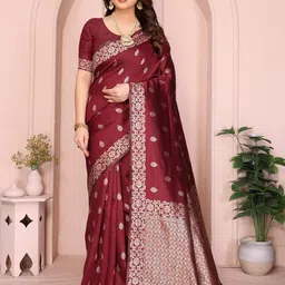 Moda Rapido Woven Design Zari Silk Blend Saree-picture-17