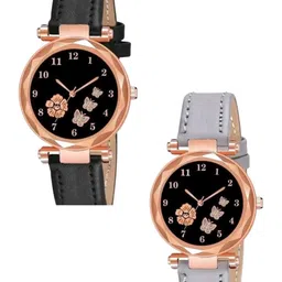 Miss Perfect Women Pack Of 2 Printed Dial & Leather Textured Straps Analogue Watch Cvv109-picture-26