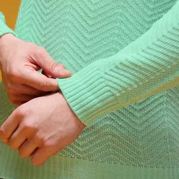 HERE&NOW Geometric Self-Design Round Collar Pullover image 5