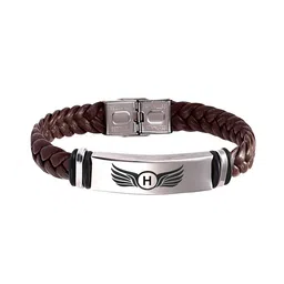 M Men Style Men Braided Leather Wraparound Bracelet image 4