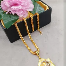 SHANKHRAJ MALL Gold-Plated Brass Pendants with Chains image 1