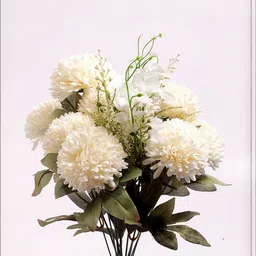 AARVI DECOR STUDIO White Chrysanthemum Artificial Flower image 5