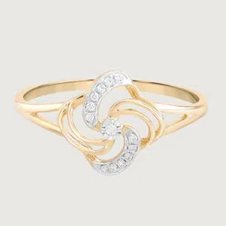 Mia by Tanishq 9KT Natural Diamond Swirl Pop Finger Ring - 1.605 g image 3