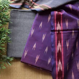 Weaves of Tradition Geometric Woven Design Cotton Unstitched Dress Material-image-98