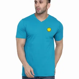 Blisstone V-Neck Applique Slim Fit Cotton Casual T-shirt-picture-13