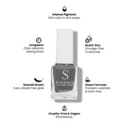 STARSTRUCK BY SUNNY LEONE Long Wear Glossy Nail Polish - 9.9 ml- Steel Grey image 4