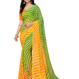 Moda Rapido Women Striped Saree With Unstiched Blouse Piece-image-97