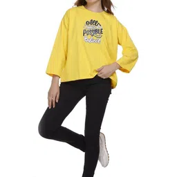 URBE-URBAN EVOLUTION Women Cotton Printed Longline Tshirts-picture-36