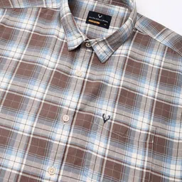 Allen Solly Men Custom Spread Collar Tartan Checked Cotton Casual Shirt image 4