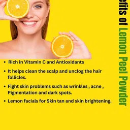 QYKKARE Set Of 2 Pure Lemon Peel Powder For Glowing Skin & Hair - 100 g Each image 3