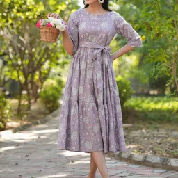 KALINI Floral Print Fit & Flare Midi Dress image 3