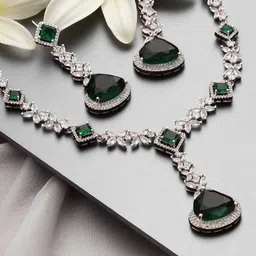 OOMPH American Diamond Stone-Studded Jewellery Set-picture-12