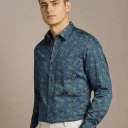 Louis Philippe Men Floral Printed Spread Collar Cotton Formal Shirt image 5