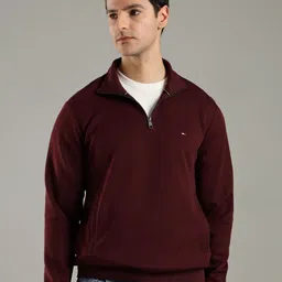Tommy Hilfiger Men Solid Mock Collar Pullover Sweater-picture-38