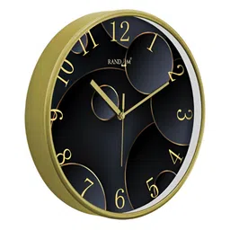 RANDOM Yellow & Black Printed Round Contemporary Wall Clock image 4