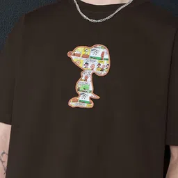 The Souled Store Oversized Peanuts Joe Cool Printed Pure Cotton T-Shirt image 3