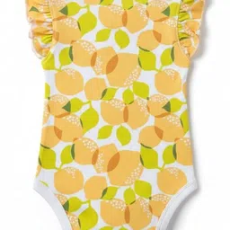 BLUMBUDS Girls Pack Of 3 Printed Pure Cotton Bodysuits image 3