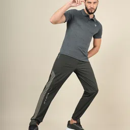 technosport Men Solid, Striped Green Track Pants image 5