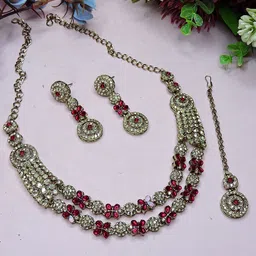 VATSALYA creation Stone-Studded Jewellery Set-picture-15
