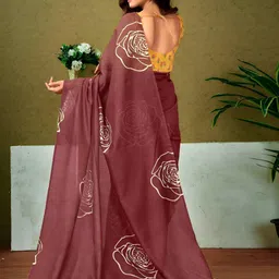 all about you Floral Printed Pure Cotton Designer Saree With Unstitched Blouse image 4