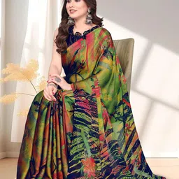 SUPERLAXMI Floral Pure Chiffon Saree image 4