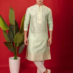 SUUTRAA BY SG Men Printed Regular Pure Silk Kurta Sets-image-40