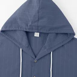 StyleCast x Revolte Men Pinstripes Striped Hood Casual Shirt image 3