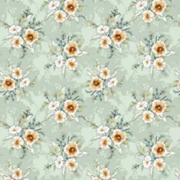 BOMBAY DYEING Olive Green & Orange Floral Printed 120 TC Bedsheet Set 2.74 m x 2.74 m image 2