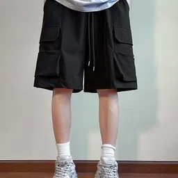 StyleCast Men Solid Cotton Loose Fit Cargo Shorts-picture-18