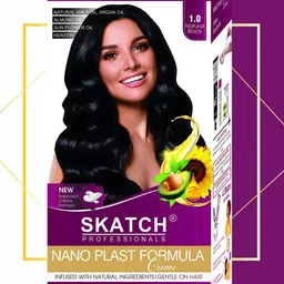 SKATCH PROFESSIONALS Nano Plast Formula Hair Color- 100 g -Natural Black image 3