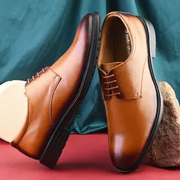 pelle albero Men Leather Formal Derbys Shoes-image-59