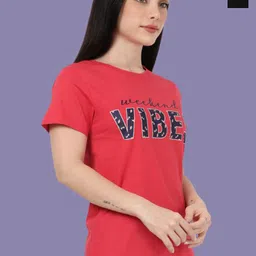 Kryptic Women Pack Of 2 Relaxed Fit Printed Pure Cotton Lounge Tshirts-image-17