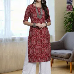 HERE&NOW Women Pack of 3 Ethnic Motifs Printed Daily Straight Kurtas-picture-38