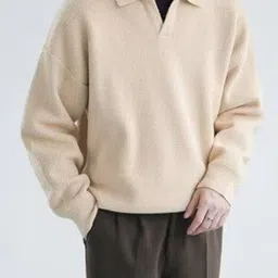 StyleCast Men Solid Shirt Collar Straight Pullover Sweater-picture-38
