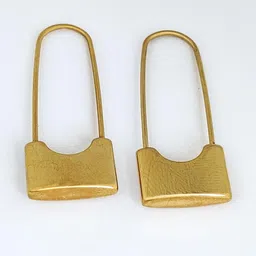 LOLO LePA Gold-Toned Safety Pin Shaped Earrings-picture-26