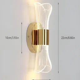 GAUVIK Gold-Toned & Transparent Acrylic Spherical Shaped Wall Lamp image 5