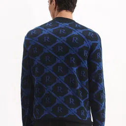 RARE RABBIT Men Typography Printed Round Neck Pullover Sweater Vest image 5