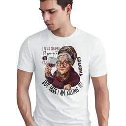 Seekbuylove Funny Grandma Graphic Printed Cotton Bio Finish T-shirt-picture-30