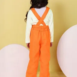 Superminis Girls Embroidered Dungaree With T-Shirt image 3