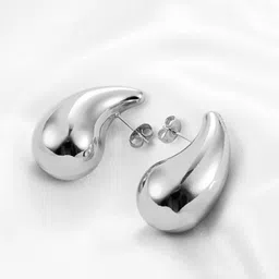 Celestique Silver-Plated Teardrop Shaped Drop Earrings image 3