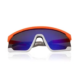 Irayz Men Blue Lens & Orange Sports Sunglasses with image 2