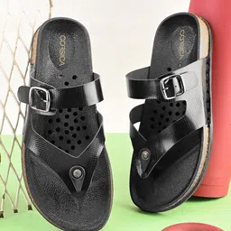 CORSICA Women Textured Open Toe Flats with Buckles image 3