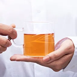 borosil Vision Emma Cut Design 6pc Tea/Coffee 190ml Classic Set, Lightweight Glass Coffee Mug image 3