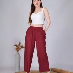 Vivika Women Solid Straight Fit Palazzos-picture-28