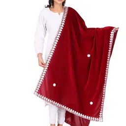 Traditions Bazaar Paisley Embroidered Gotta Patti Velvet Dupatta-picture-38