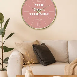 RANDOM Multicoloured & Peach-Coloured Printed Contemporary Wall Clock image 4